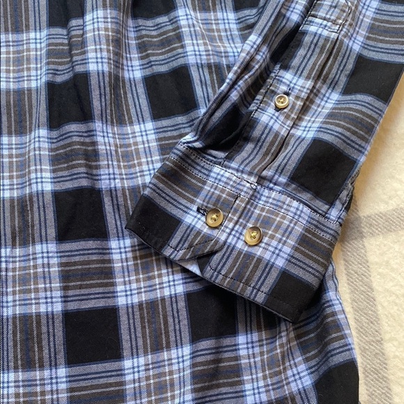 Tommy Hilfiger Blue Plaid Button-Down Shirt Men's Size Large - Picture 6 of 10